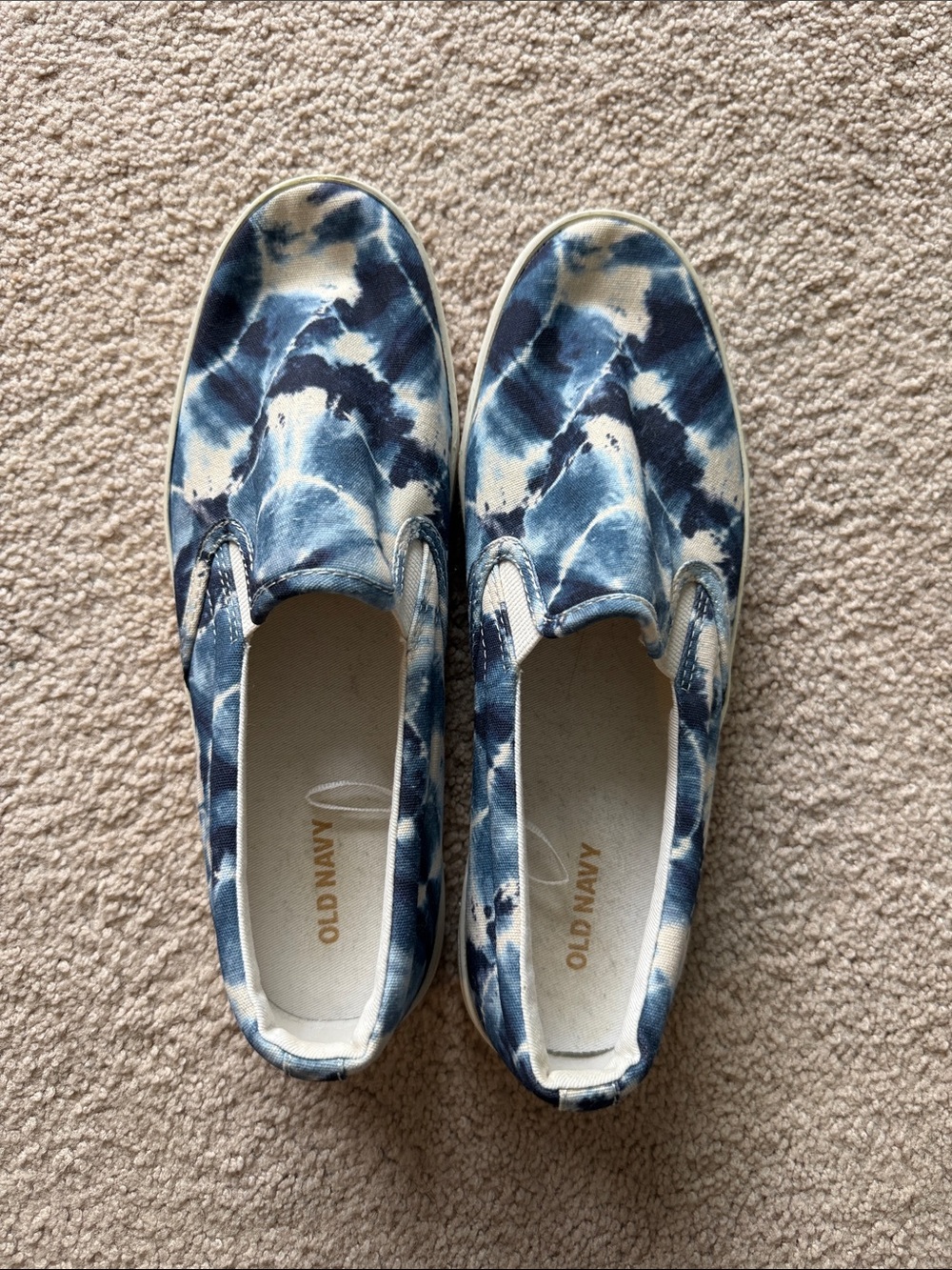Old Navy Canvas Slip-On Sneakers in Blue Tie-Dye